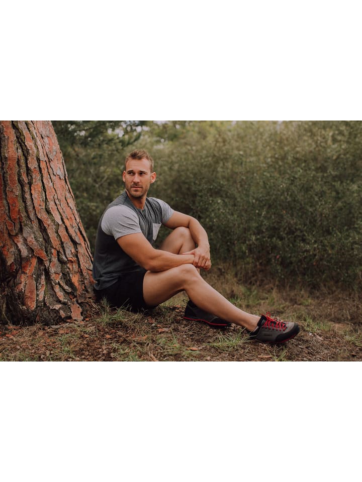 GUGGEN MOUNTAIN Wanderschuhe Gummikappe in Grau-Rot günstig kaufen