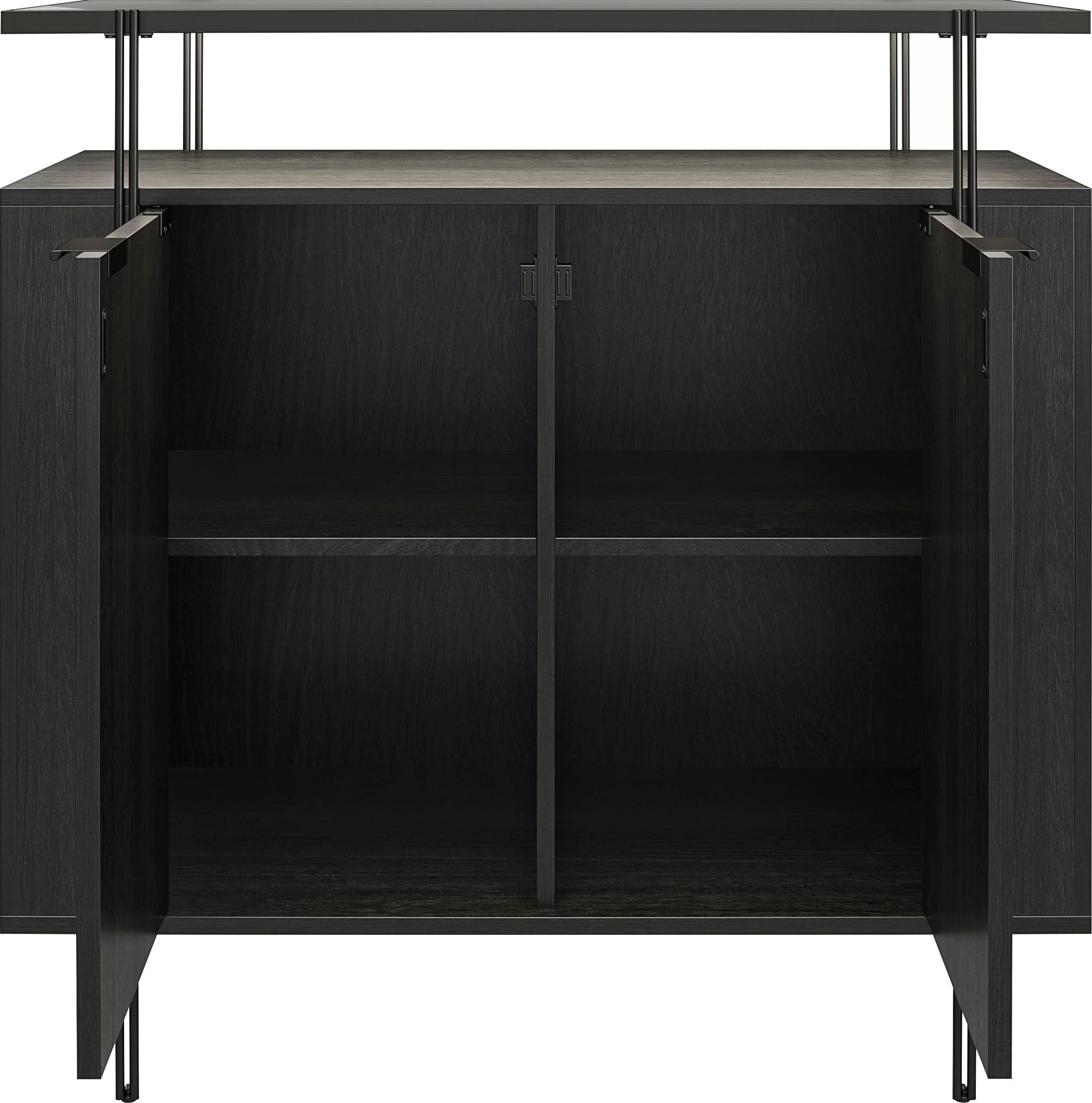 Dorel Home Barschrank Wainwright mit Oberboden aus geriffeltem Glas, Breite 91,5 cm, Höhe 92 cm
