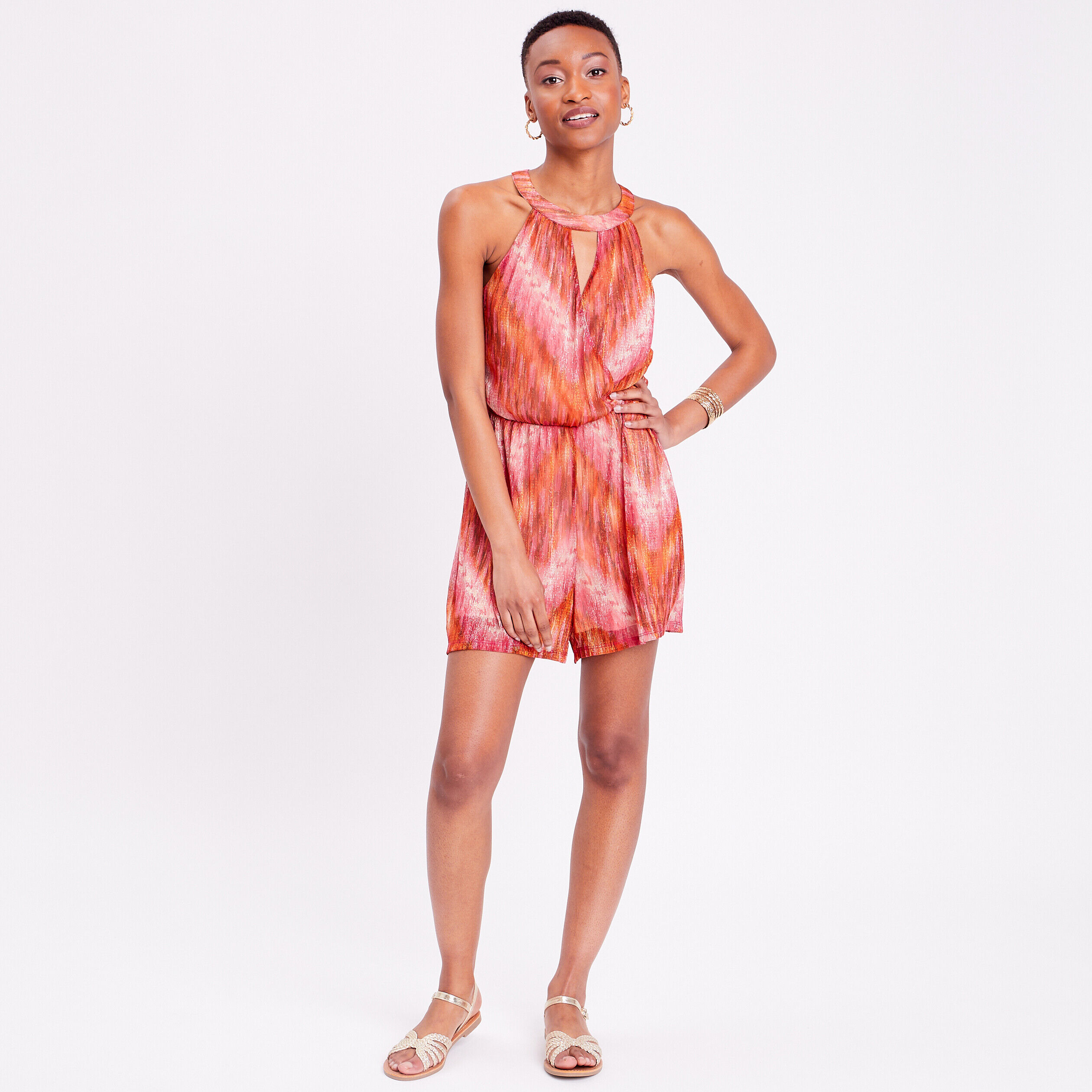 Combishort large effet croisé rose femme | Cache Cache