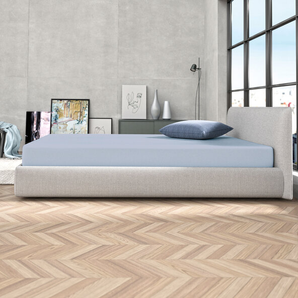 Jersey Spannbetttuch, 90-100 x 200 cm, blau