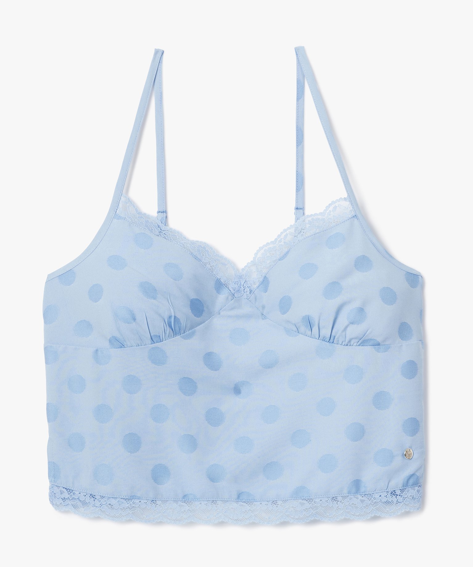 Haut de pyjama femme crop top à fines bretelles - LuluCasta... | GEMO