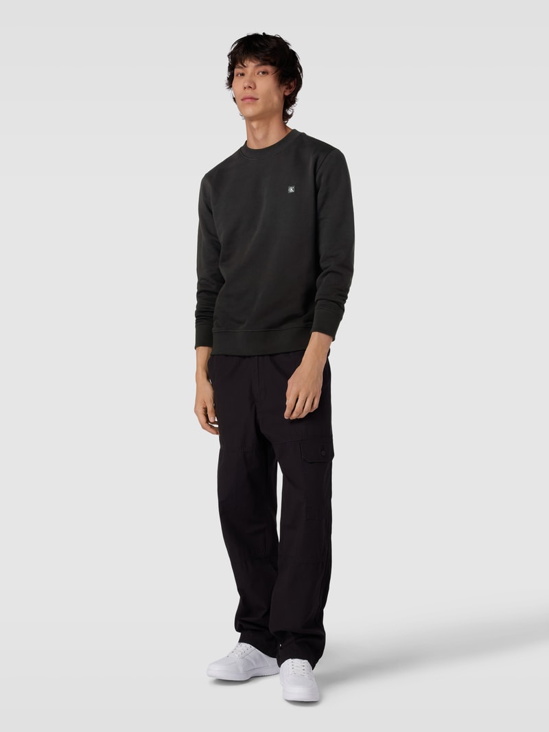Sweatshirt mit Logo-Patch Modell 'EMBRO' in black