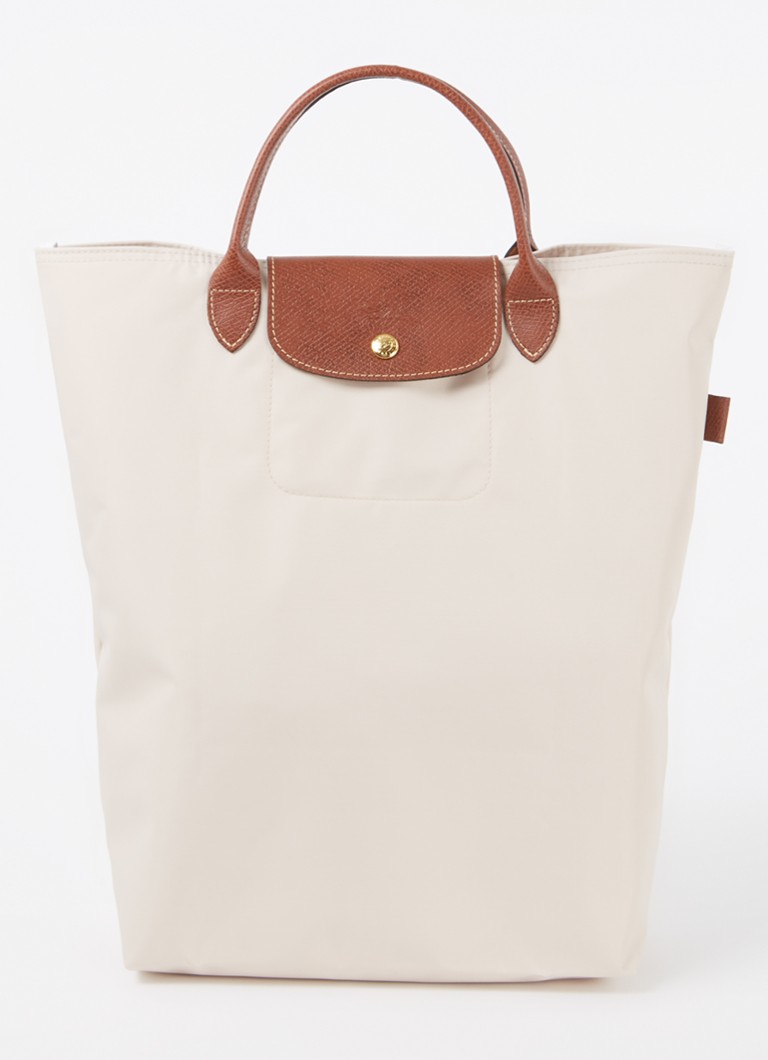 Geantă Longchamp Le Pliage Original, mărimea M, cu detalii din piele.