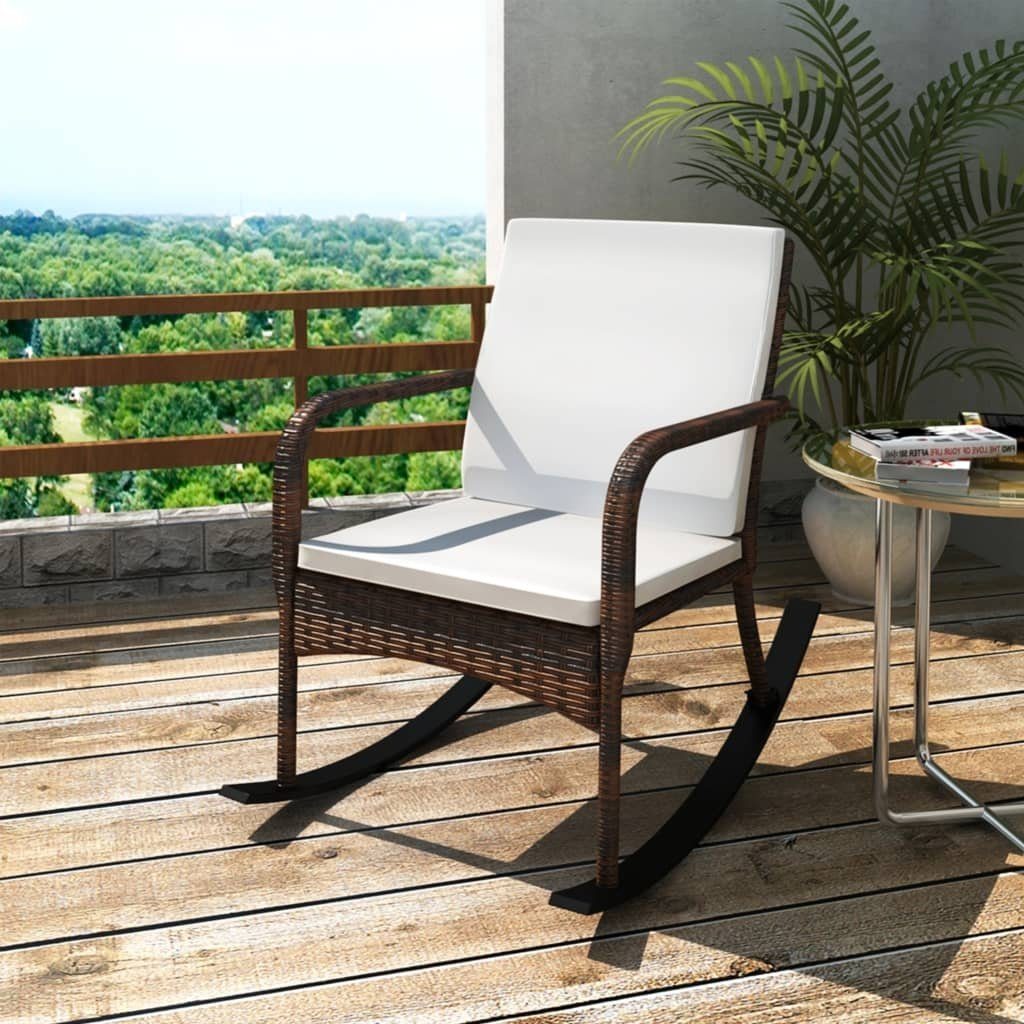 möbelando Schaukelstuhl Bahrenfleth (B/H/T: 64x91x101 cm), aus Rattan in braun