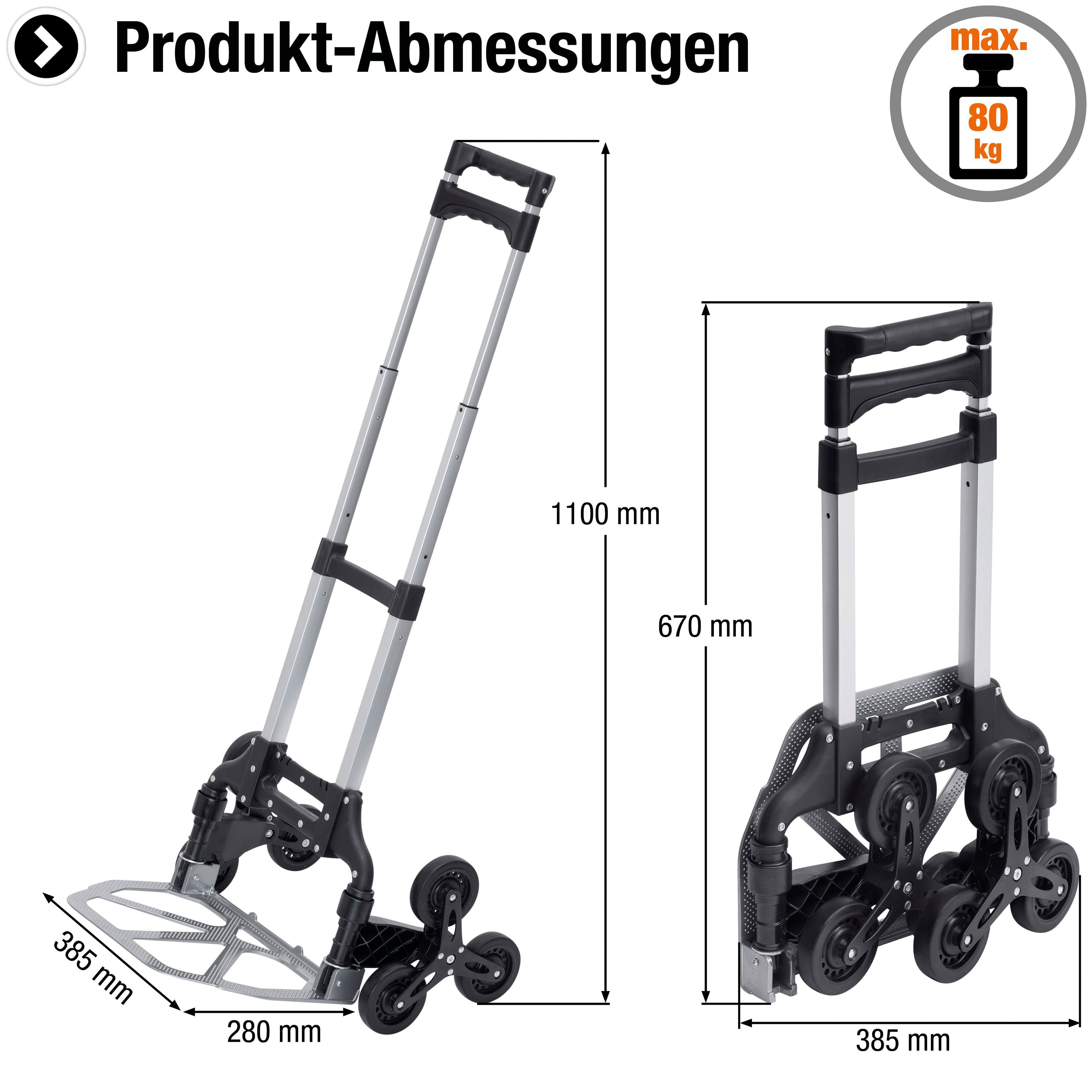 meister Treppensackkarre, Belastbarkeit bis 80 kg