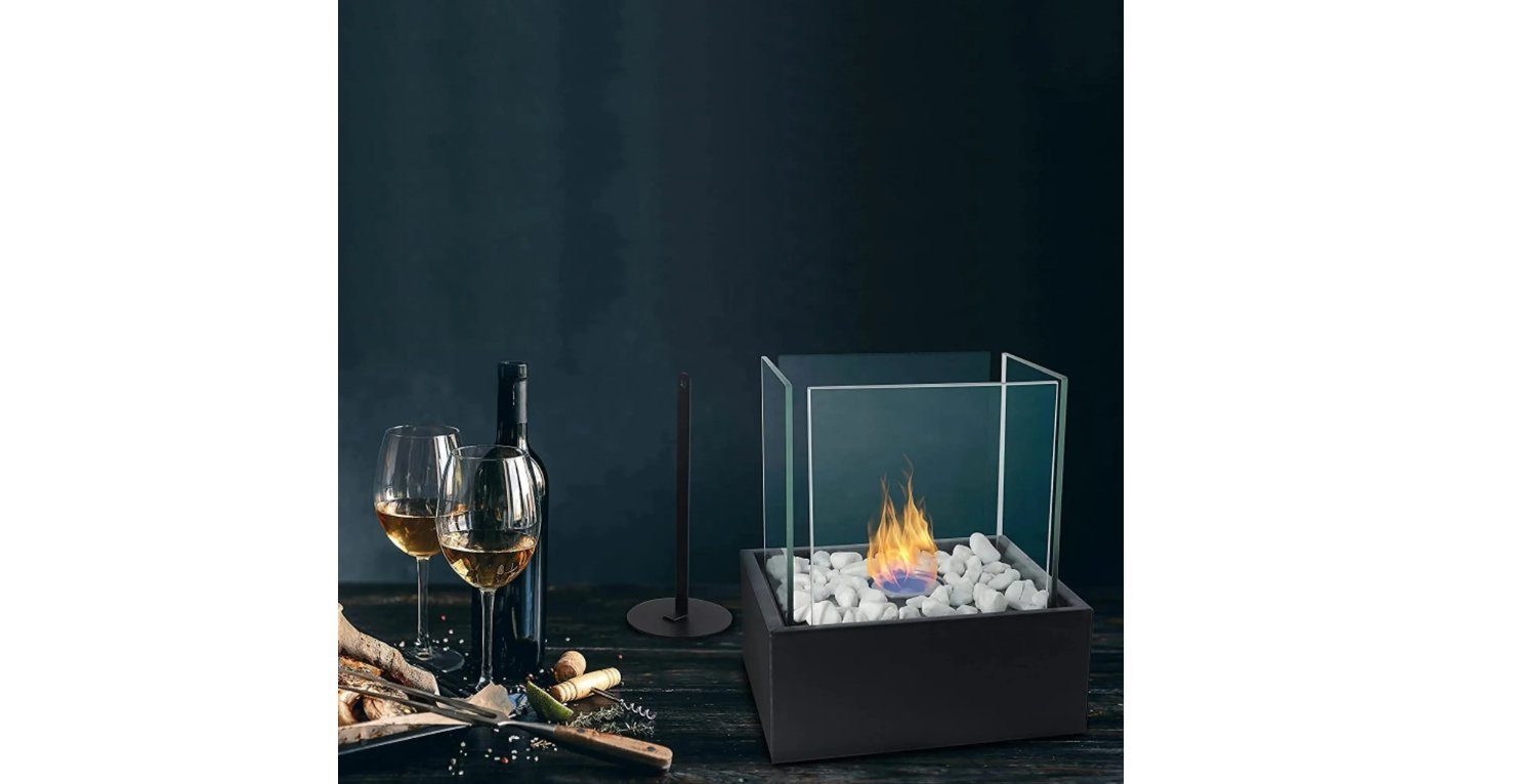 MMXX Feuerschale Tischkamin mit Bio-Ethanol, Tischofen wärmend, indoor & outdoor, wärmend