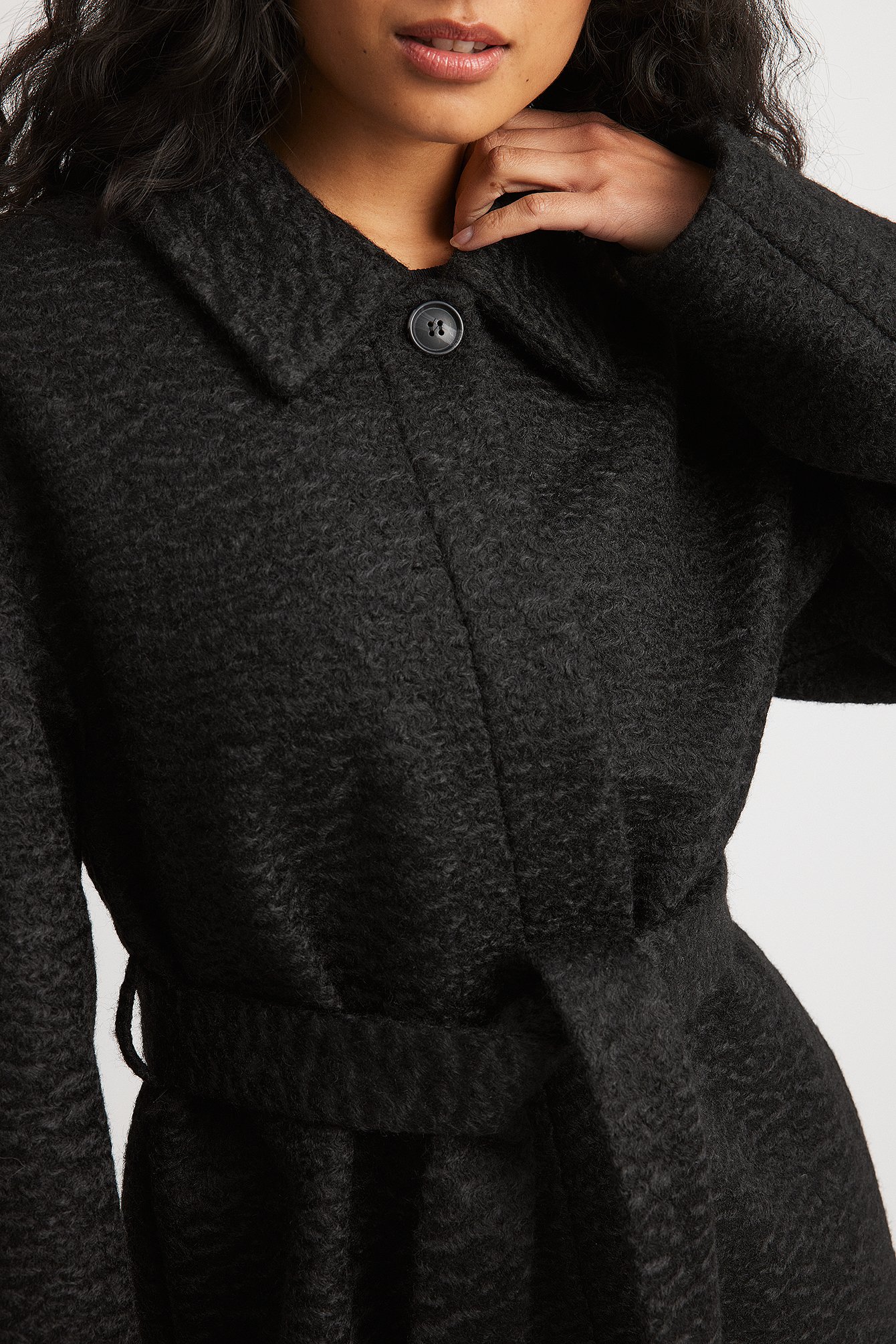 Strukturierte Jacke mit Gürtel