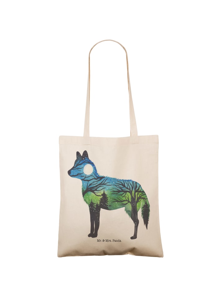 Mr. & Mrs. Panda Einkaufstasche Fuchs Landschaft mit Spruch in Bunt günstig kaufen onesize