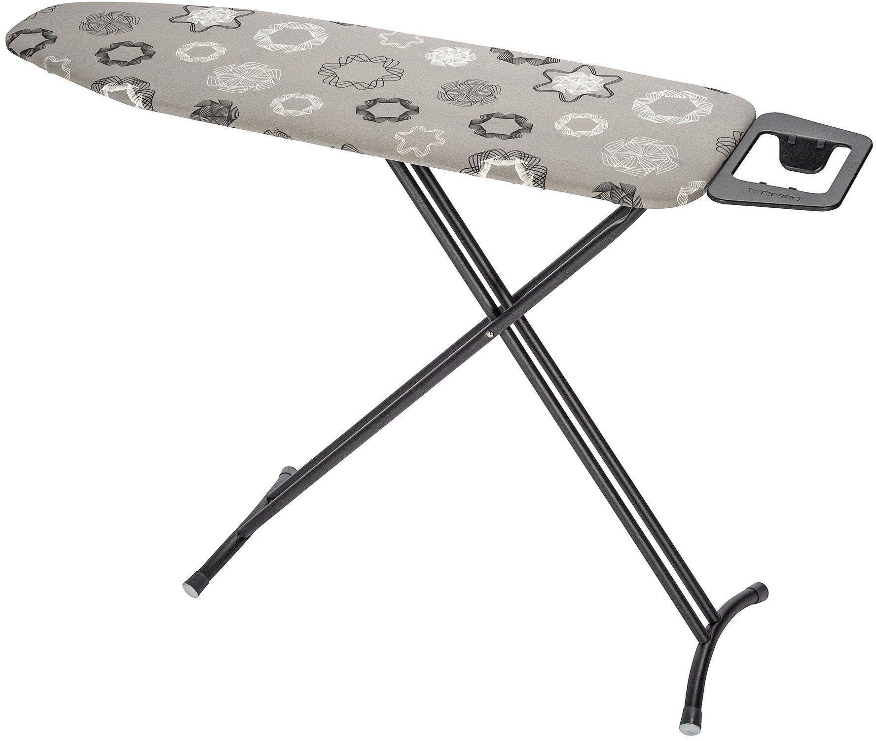 WENKO Bügelbrett Classic Black, Bügelfläche 120x38 cm, höhenverstellbar, platzssparend klappbar