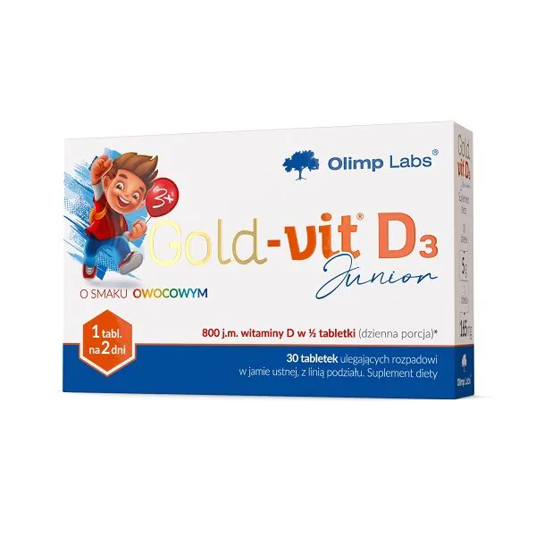 Olimp Gold-Vit D3 Junior, D-vitamin 800 IE, smeltetabletter, frugtsmag