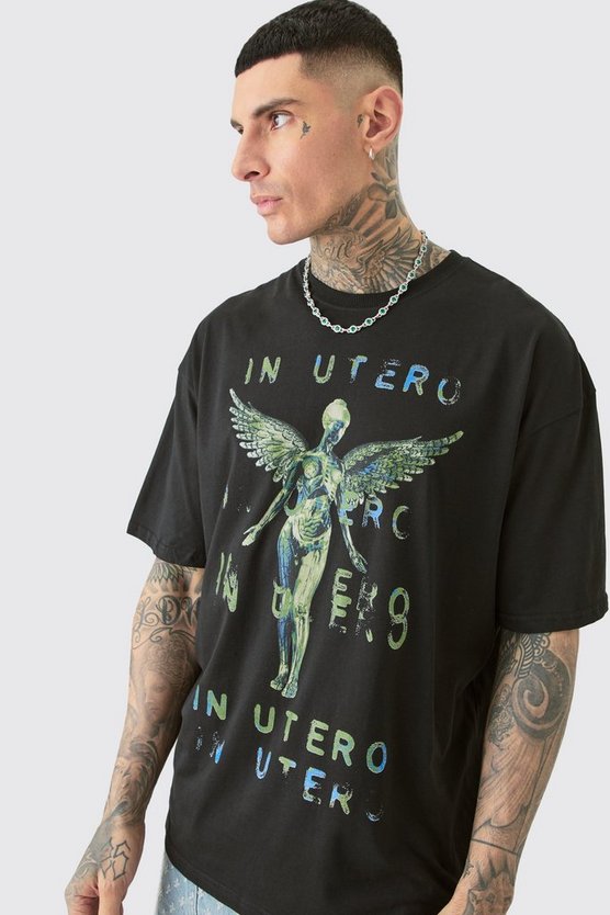 Tall Oversize T-Shirt mit Nirvana Utero Print