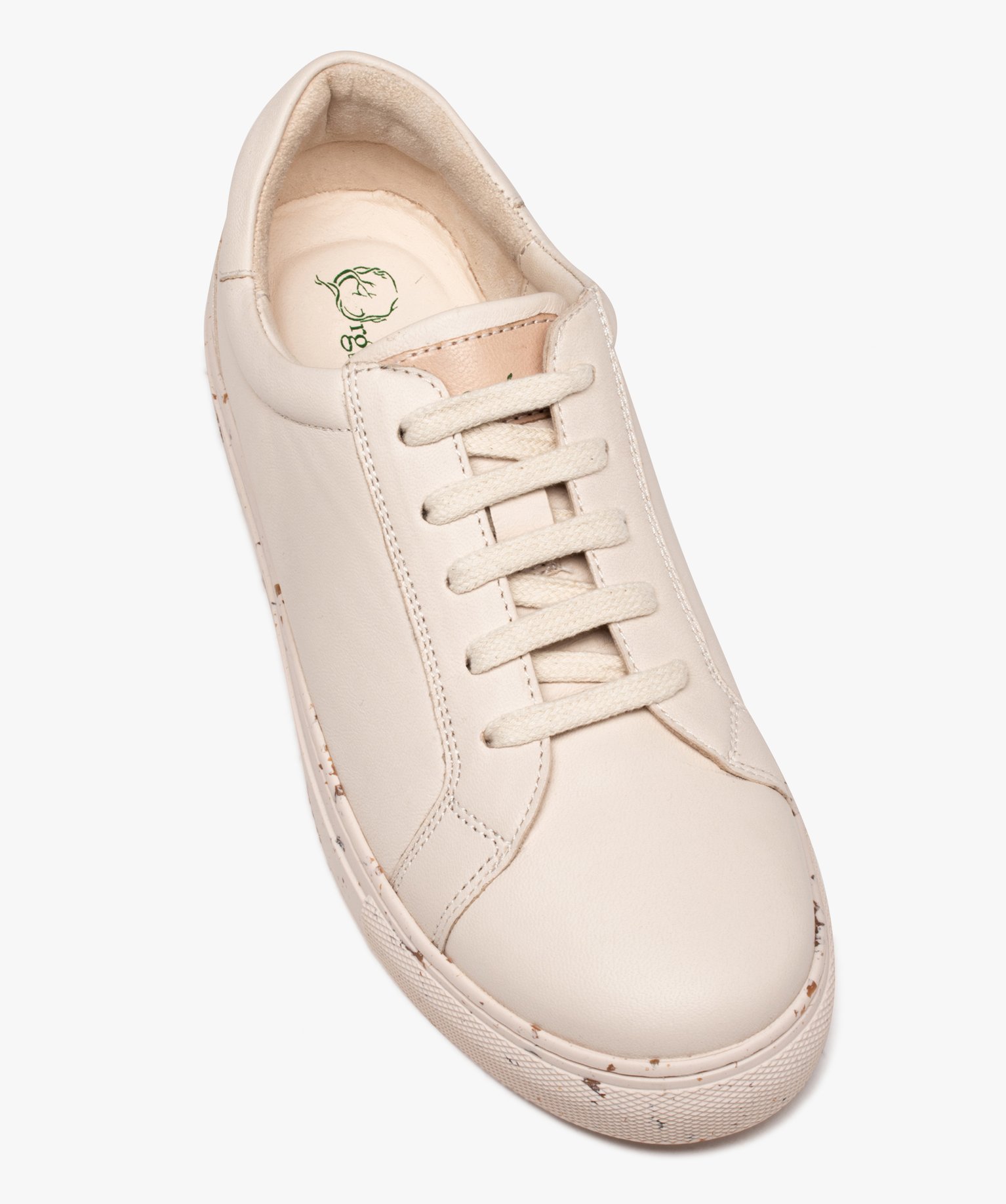 Baskets femme unies dessus et intérieur cuir - Organicraft beige | GEMO