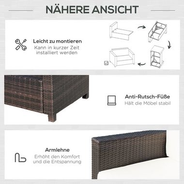 Outsunny Loungesofa Rattan Sofa