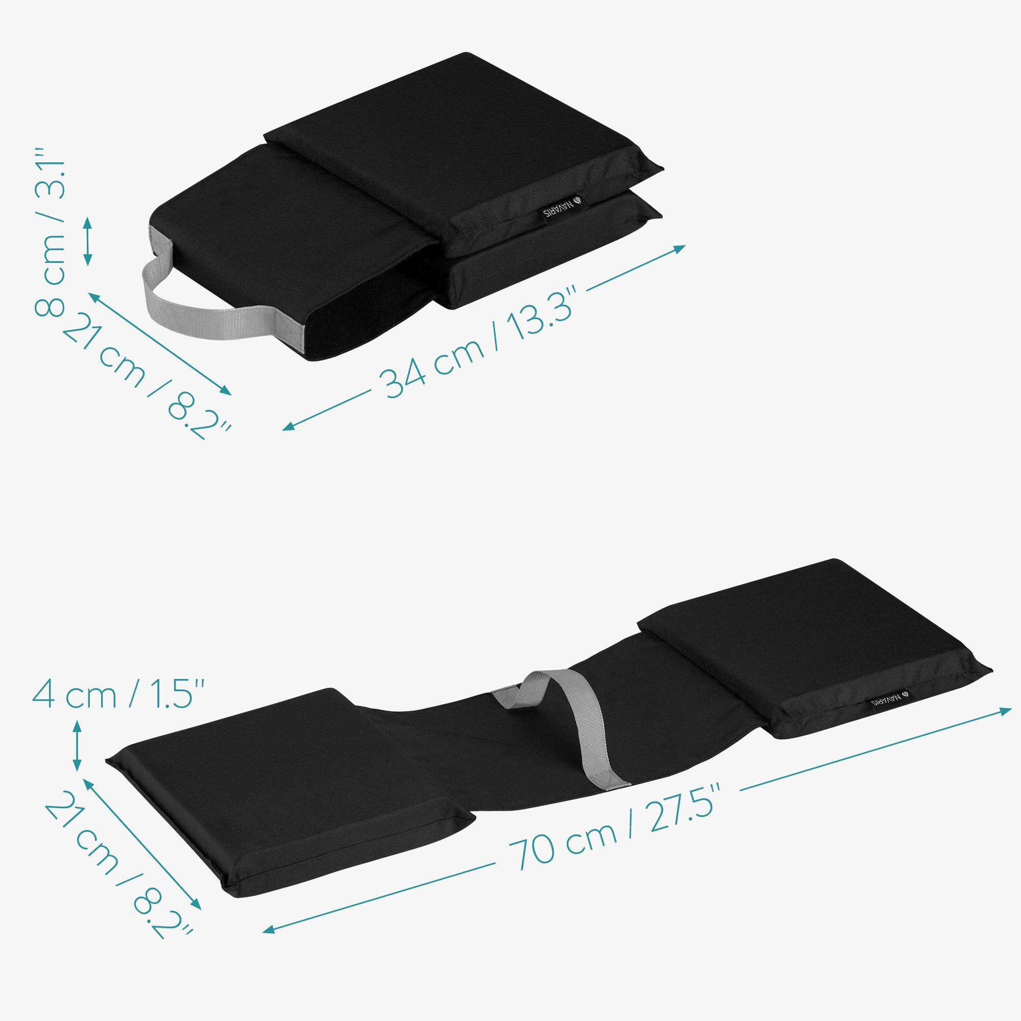 Navaris Kniekissen Verstellbares Memory-Foam Kniepolster klein