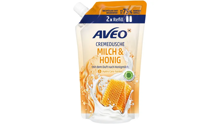 AVEO Cremedusche Milch & Honig Nachfüllbeutel 600 ml