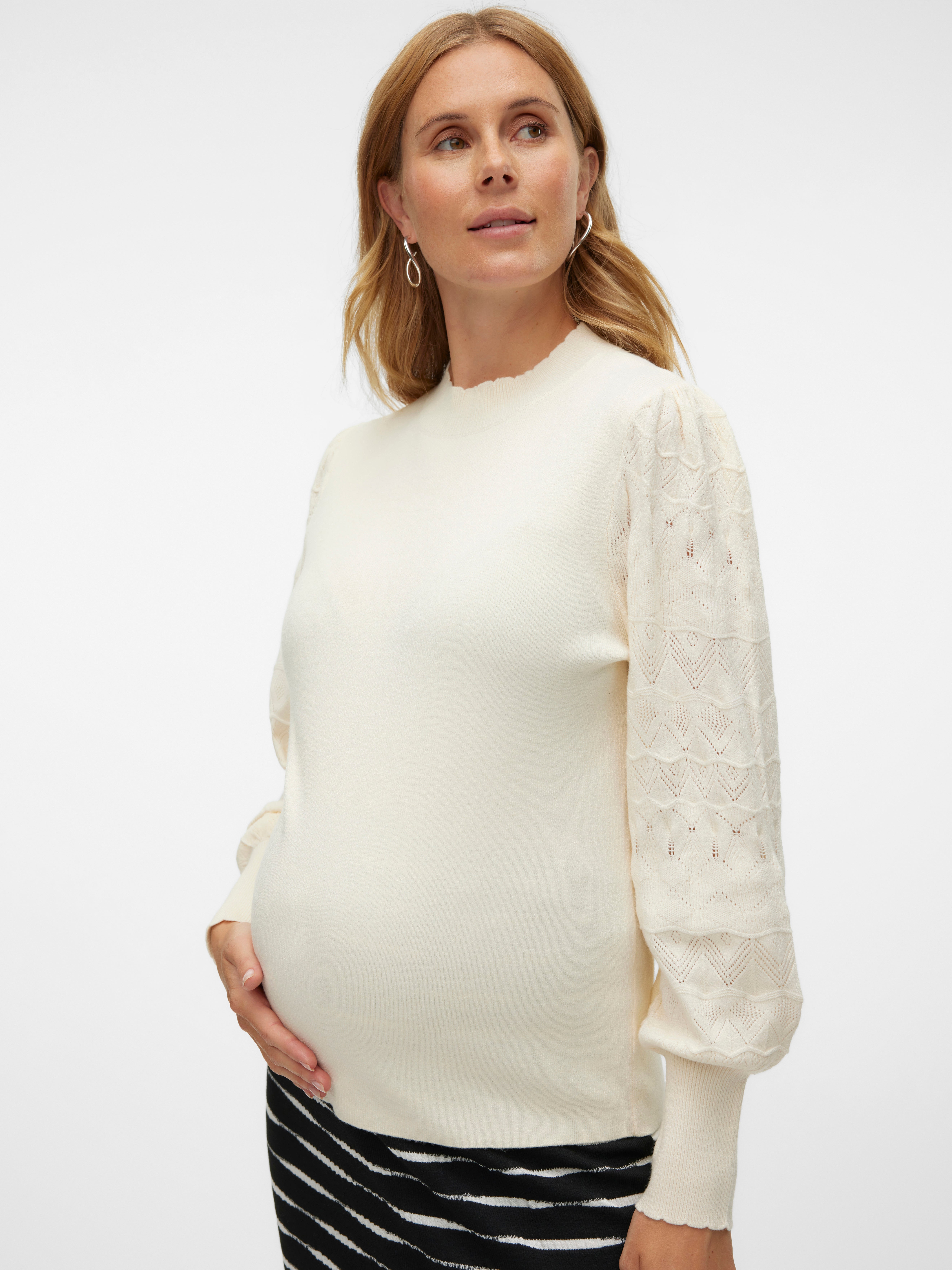Normal geschnitten Hoch geschlossen Ballonu00E4rmel Pullover