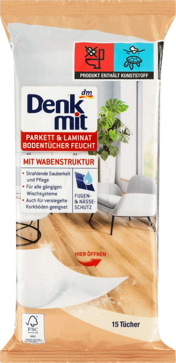 Feuchte Bodentücher Parkett & Laminat, 15 St