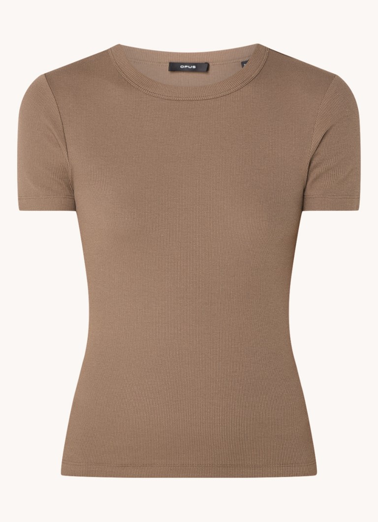 OPUS Samuna T-shirt with ribbed structure