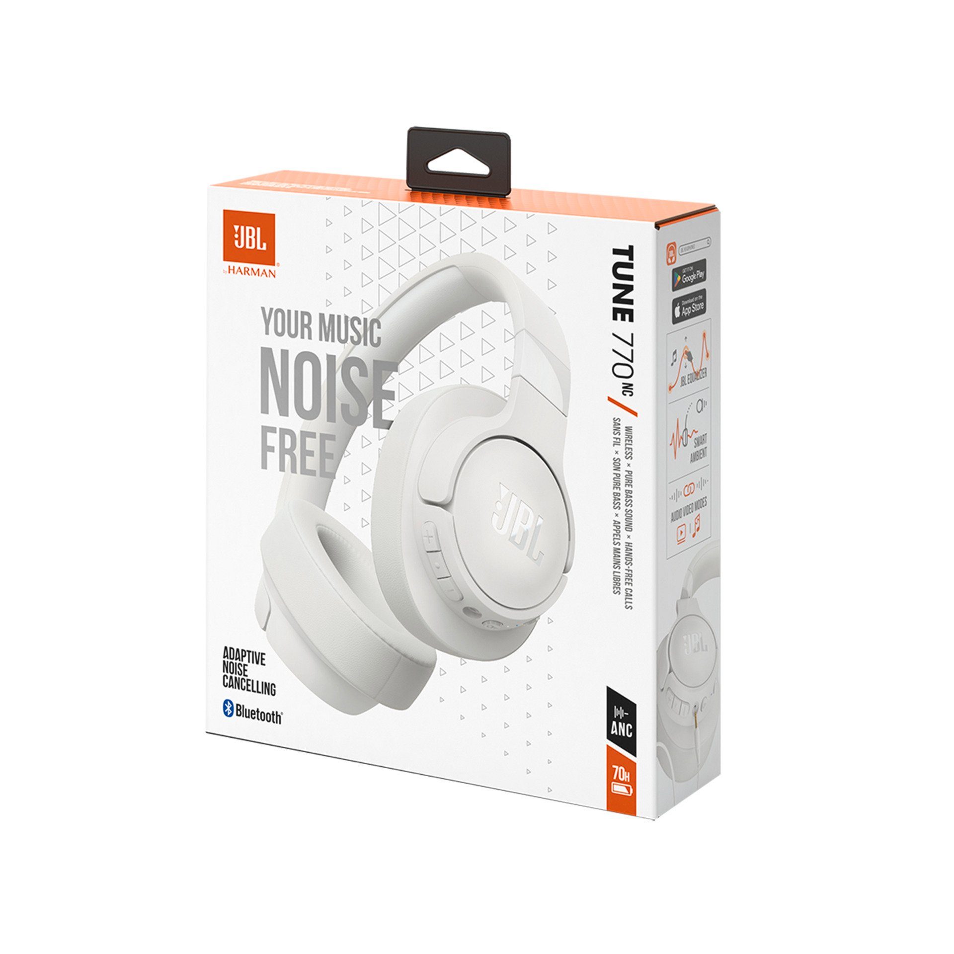 JBL Tune 770NC Bluetooth-Kopfhörer (Adaptive Noise-Cancelling, A2DP Bluetooth)