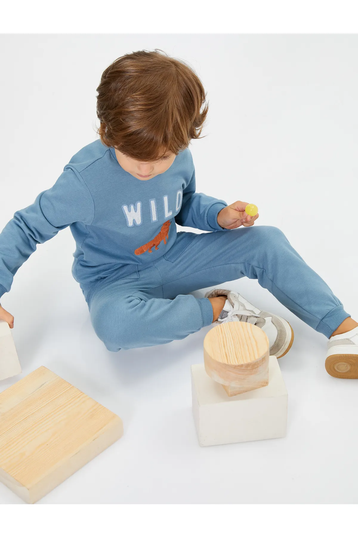 Koton  Sweatshirt mit Fox-Stickerei, langärmlig, Rundhalsausschnitt, Baumwolle
