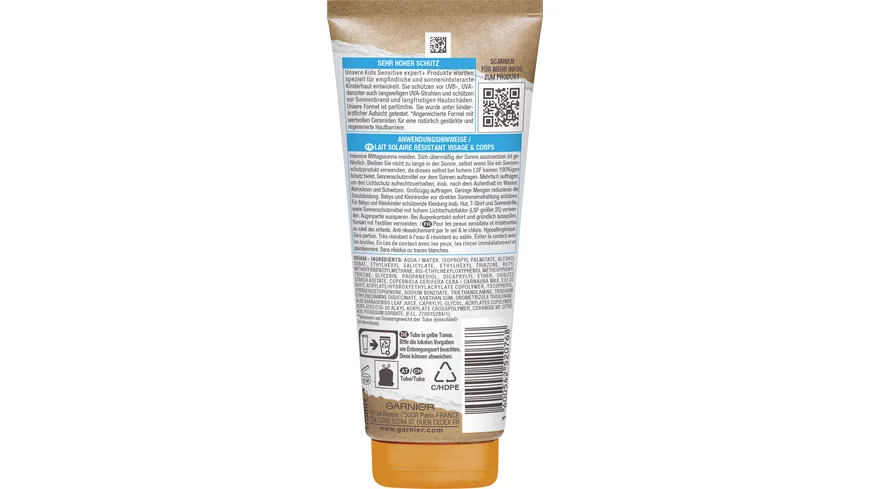 Garnier Ambre Solaire Sensitive Kids Sonnencreme LSF50+ 175 ml