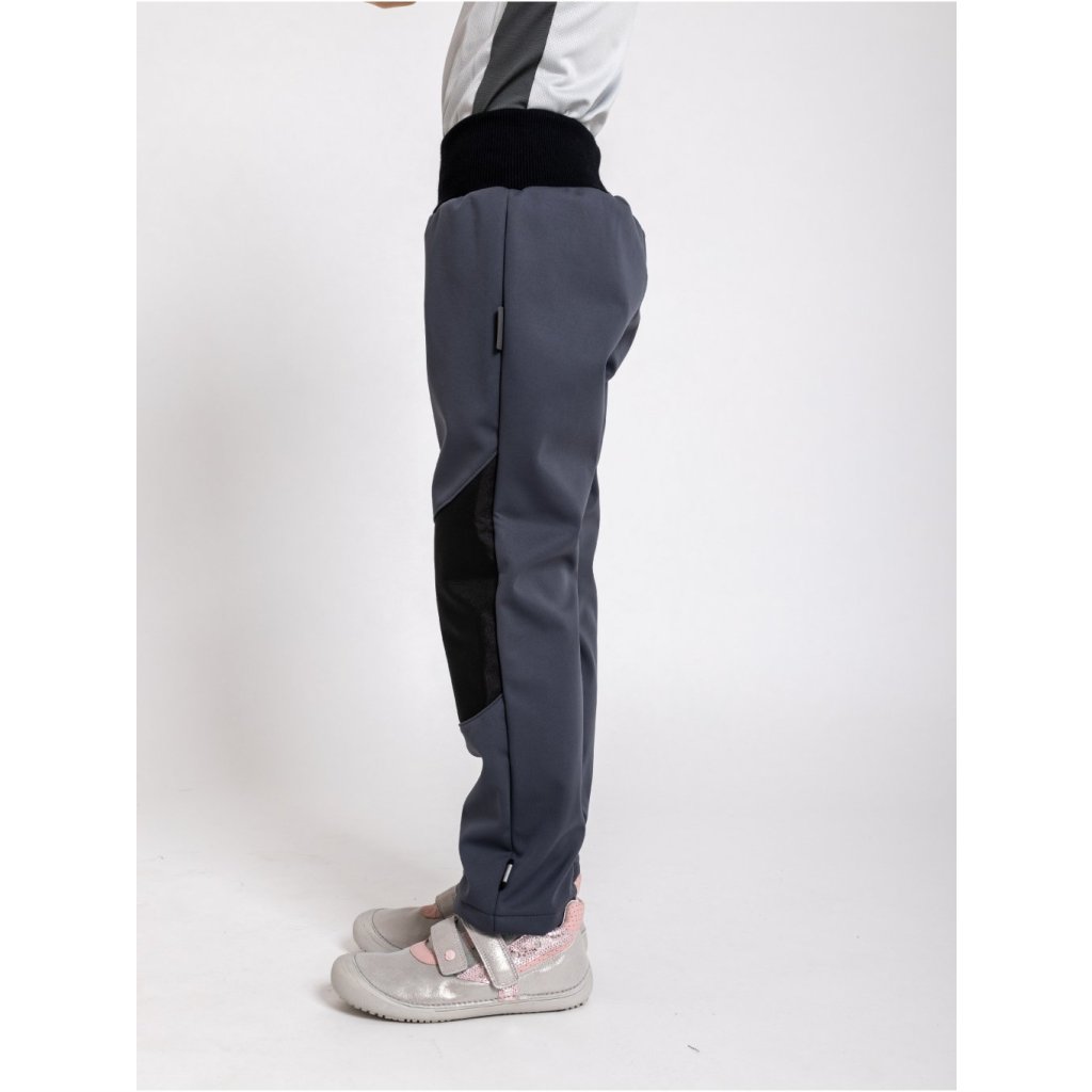 Unuo Kinder-Softshellhose mit Fleece Flexi Dunkelgrau