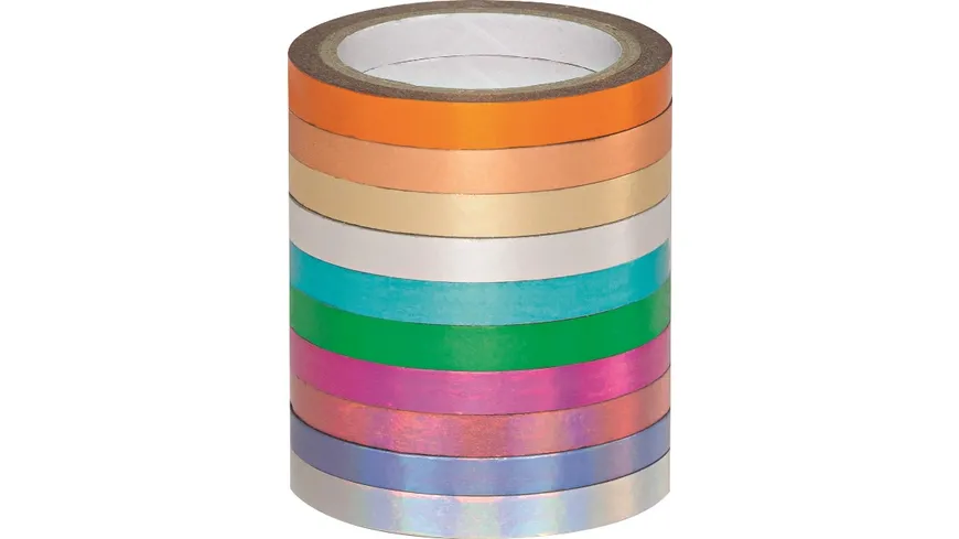 folia Washi Tape Hotfoil 10er-Set 50 m sortiert