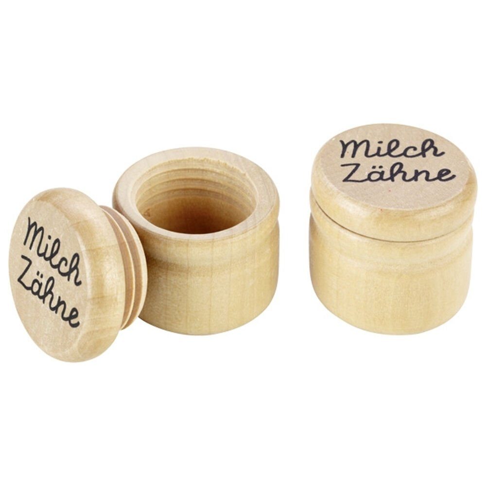 goki Zahndose Milchzahndose GK202 aus Holz - Zahndose - Schmuckdose, mit Schraubverschluss