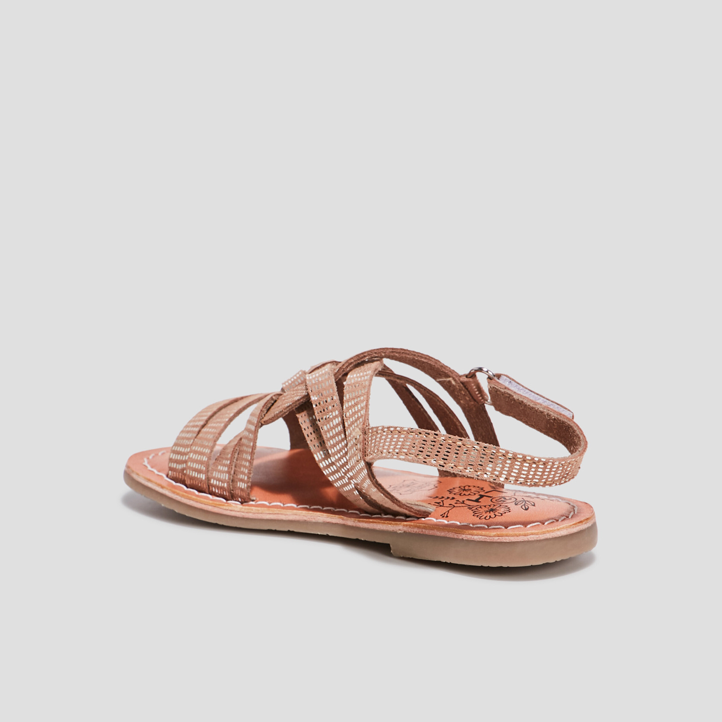 Sandales en cuir couleur bronze fille | La Halle