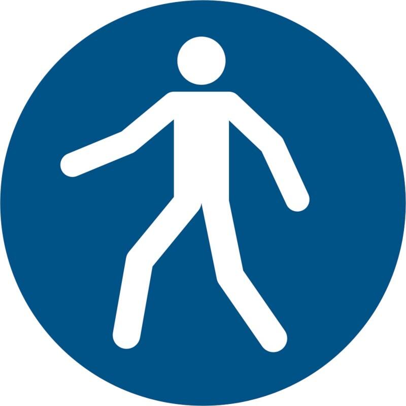 Djois Warnschild Fußgängerweg benutzen Klebstoff, einschraubbar PP (Polypropylen) 20 (B) x 0,14 (H) cm 3 Stück