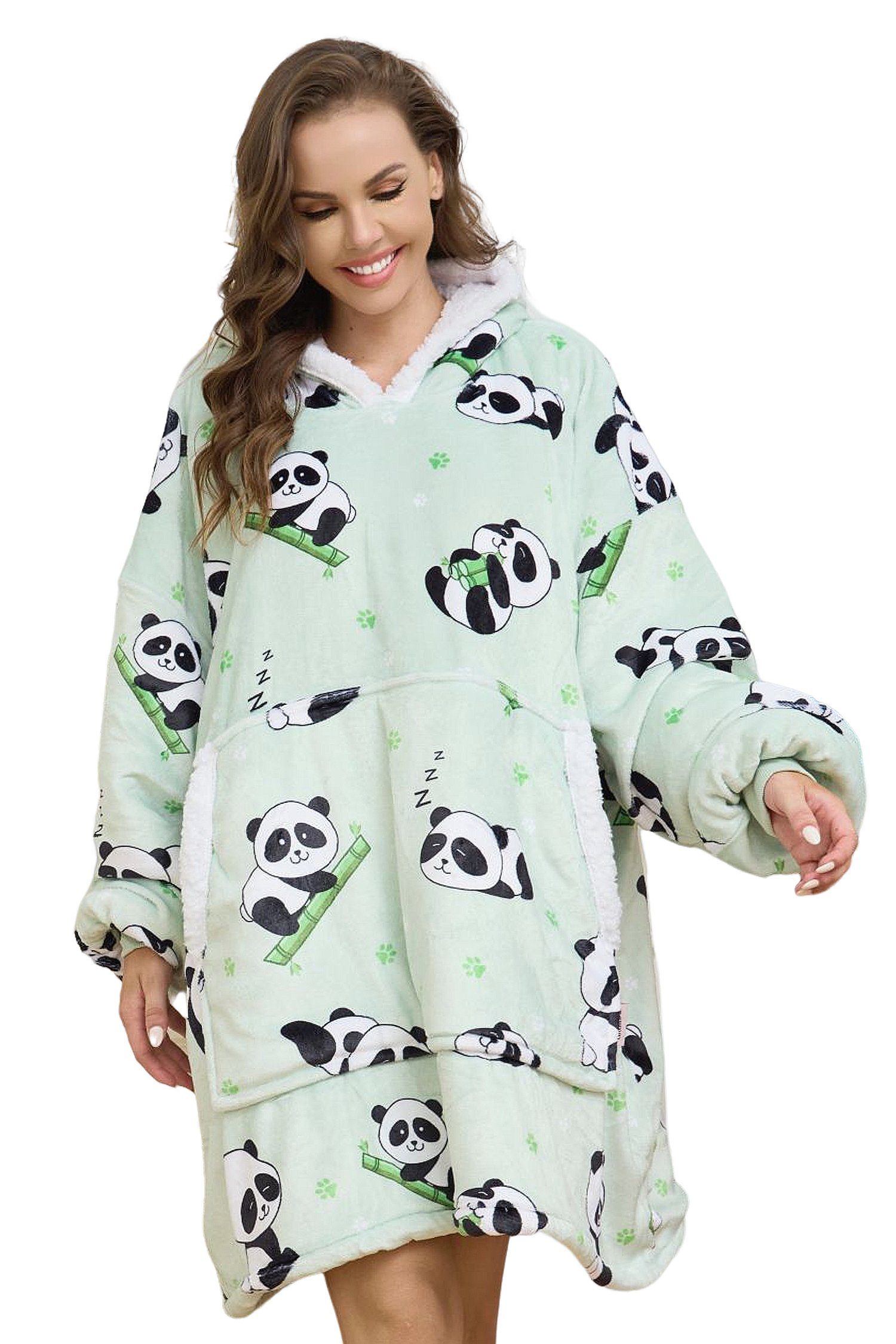 GRUIDAE Hoodie Hoodie Oversize Decke, Kuscheldecke mit ärmeln und Kapuze Weihnachtspullover decke mit ärmeln