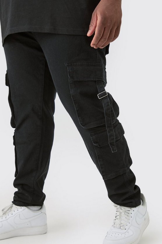 Plus Stretch Skinny Cargo-Jeans mit Taschen-Detail