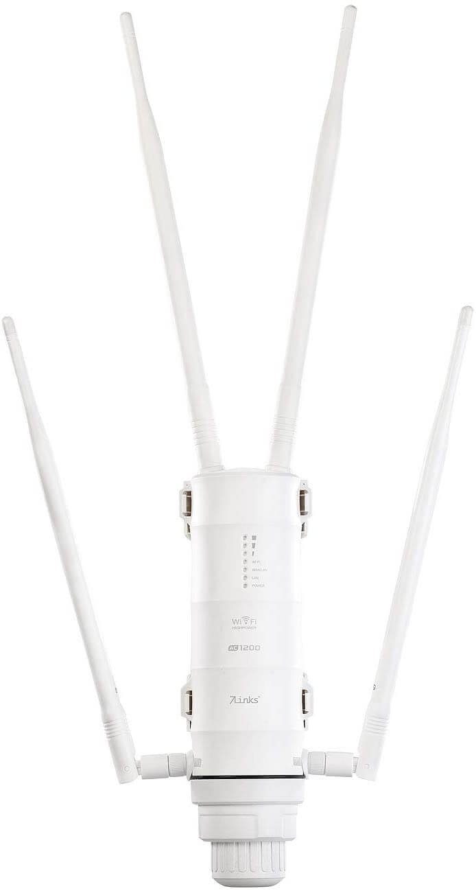 7Links WLR-1200 Wetterfester Outdoor-WLAN-Repeater Antenne mit 1.200 Mbit/s WLAN-Repeater