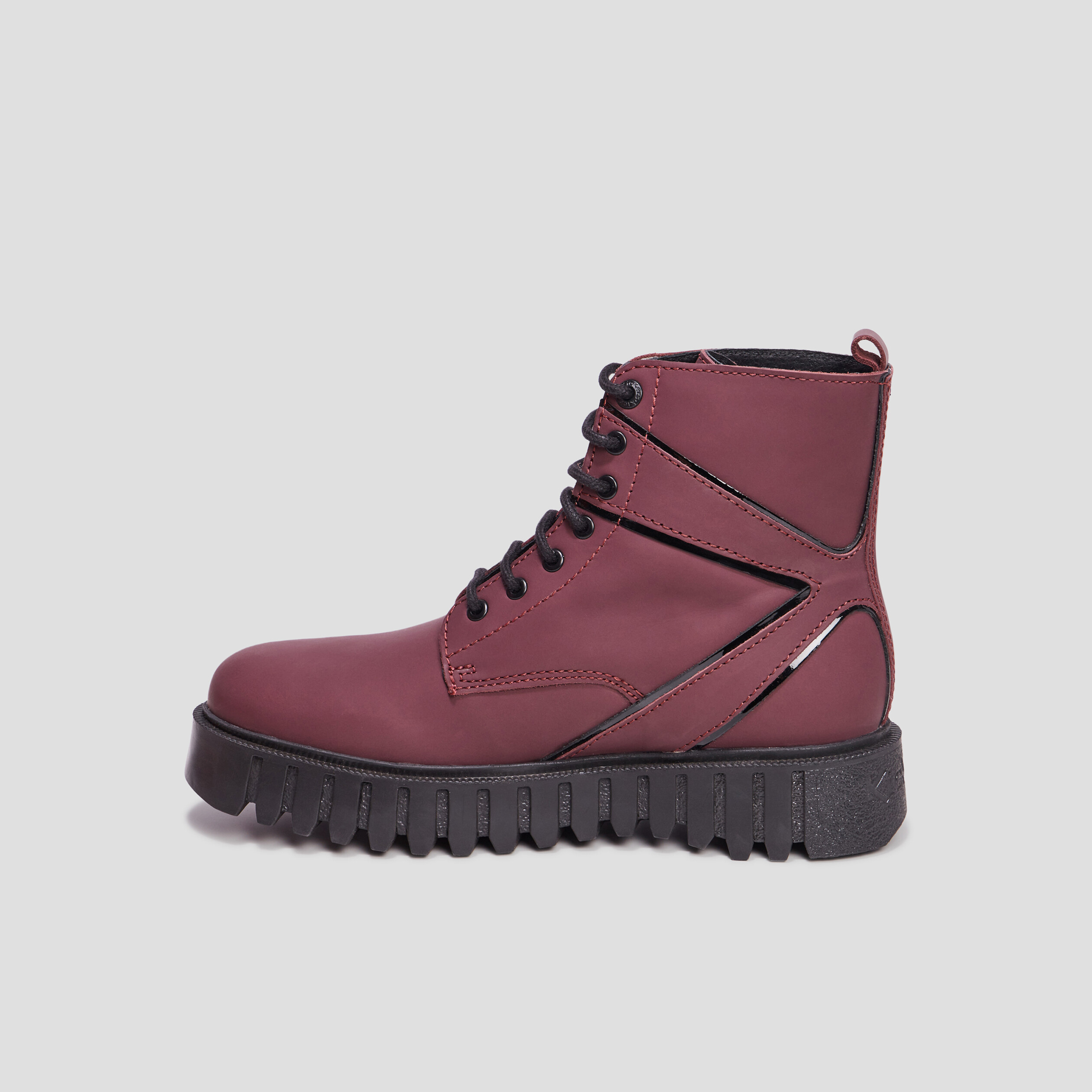 Bottines en cuir Kickers Kickfab bordeaux femme | La Halle