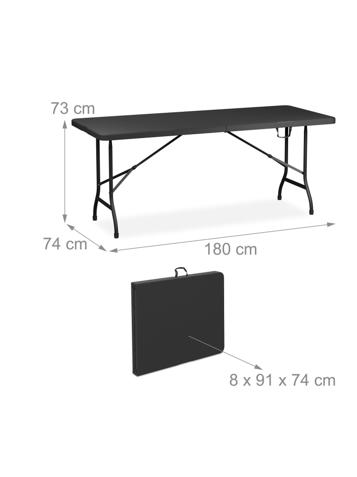 relaxdays 3-tlg. Bierzeltgarnitur in Schwarz günstig kaufen onesize