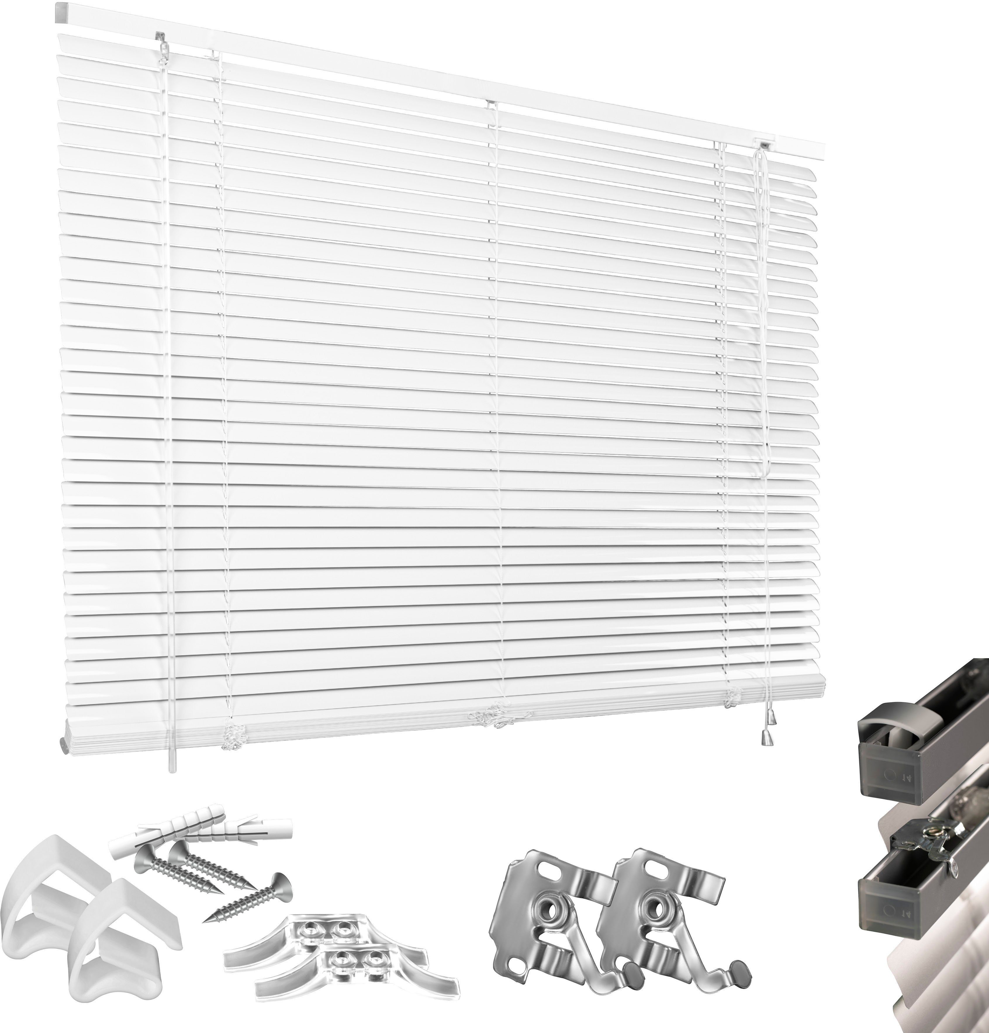 Jalousie Matti, Good Life, ohne Bohren, freihängend, Klemmfix-Jalousie aus Aluminium