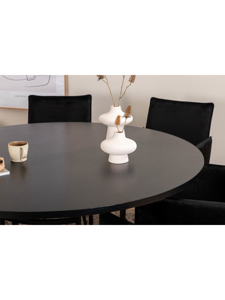 ebuy24 Essgruppe Copenhagen (7-teilig) Schwarz 140 x 140 cm günstig kaufen onesize