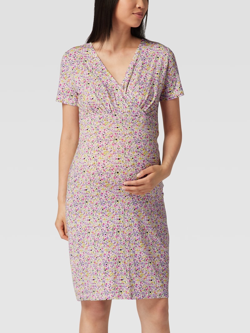 Umstands-Kleid mit floralem Muster in offwhite