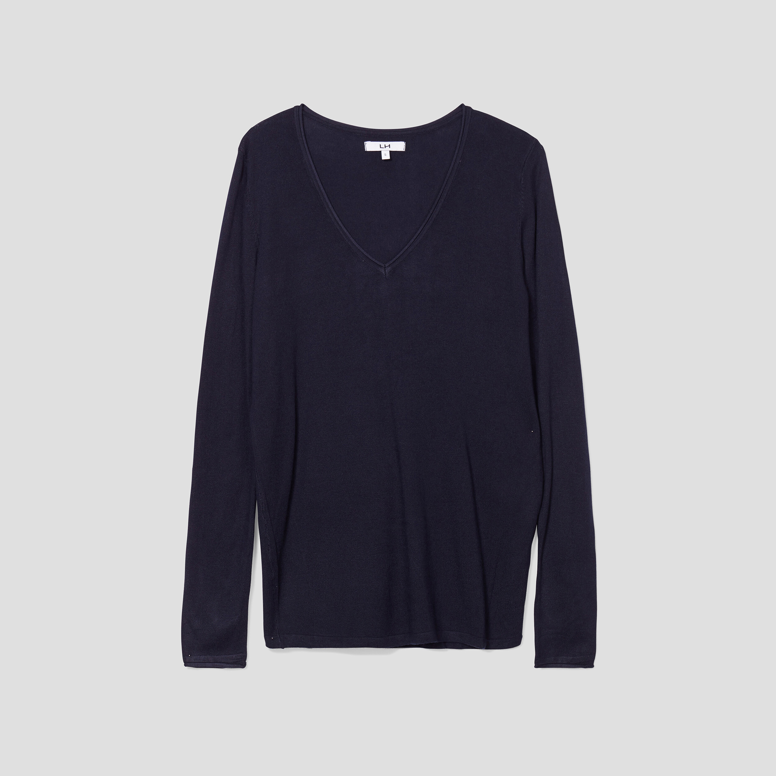 Pull avec col en V bleu marine femme | La Halle