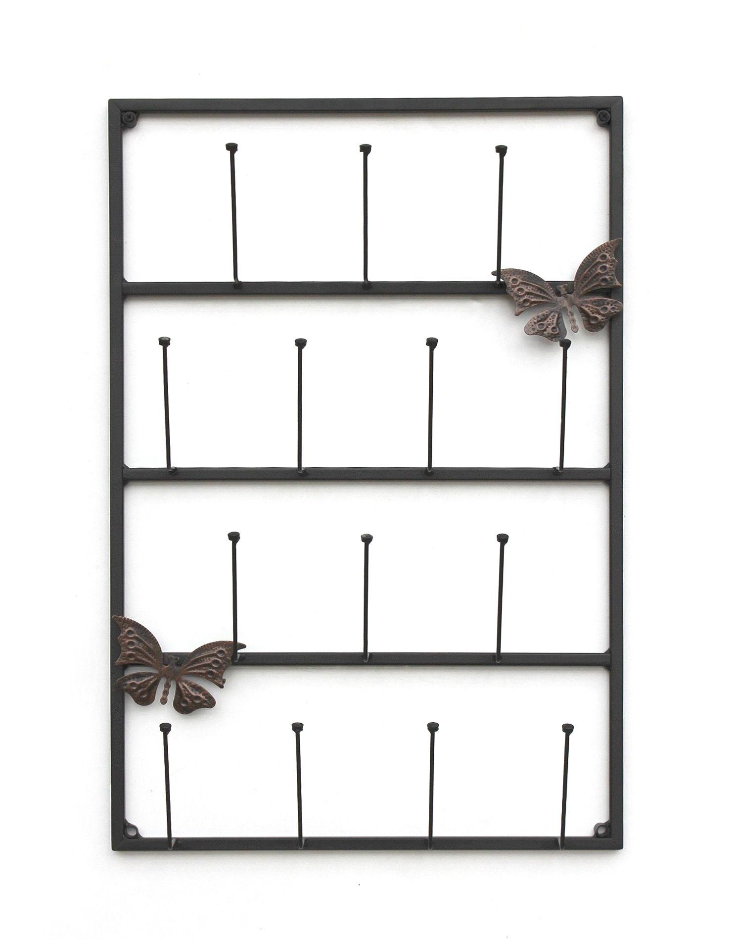 DanDiBo Gläserhalter Tassenhalter Wand Schwarz Metall 60 cm 93850 Tassenhaken Küche Vintage Antik Becherhalter Tassenständer Tassenregal Wandmontage