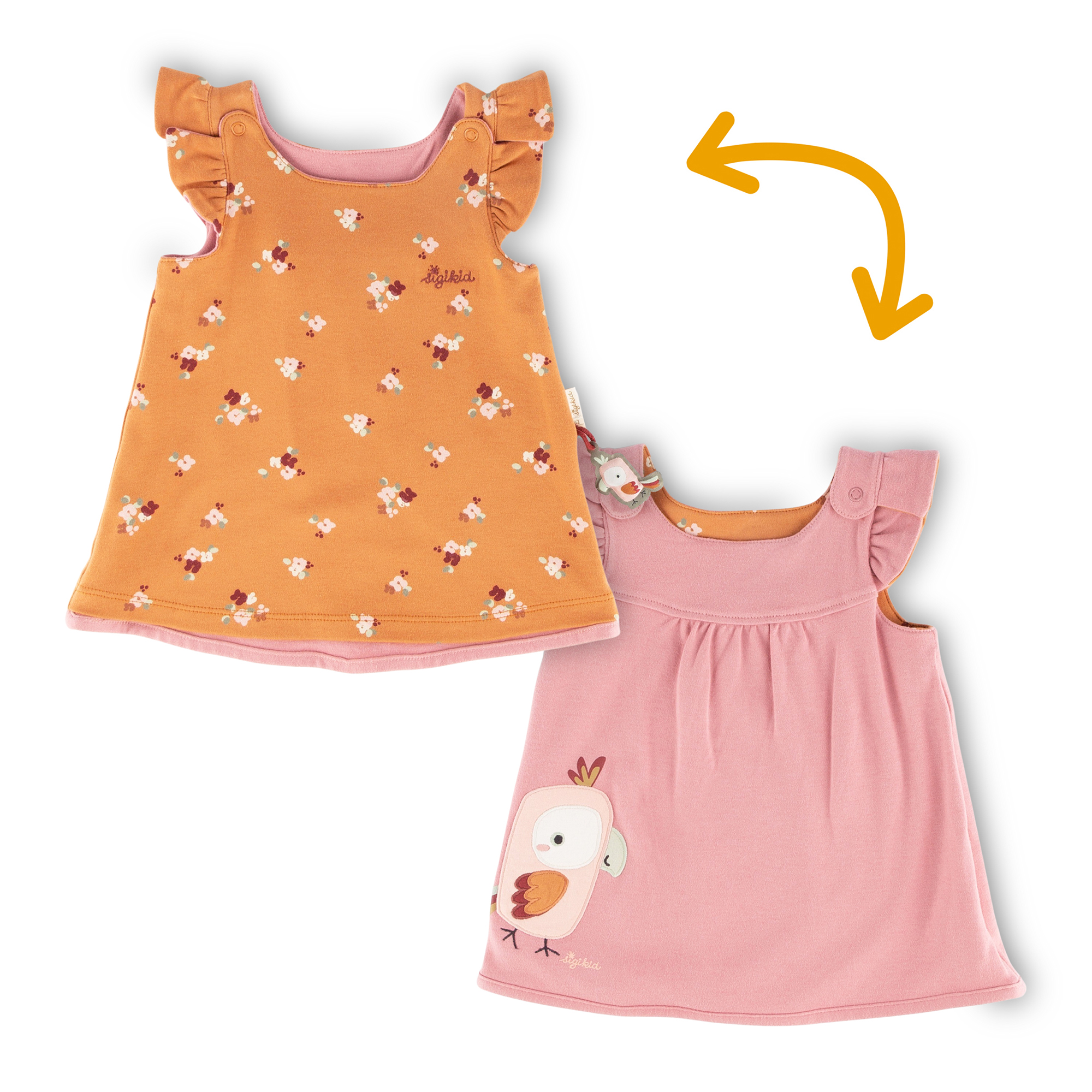 Baby Wendekleid, Blümchen Print und rosa