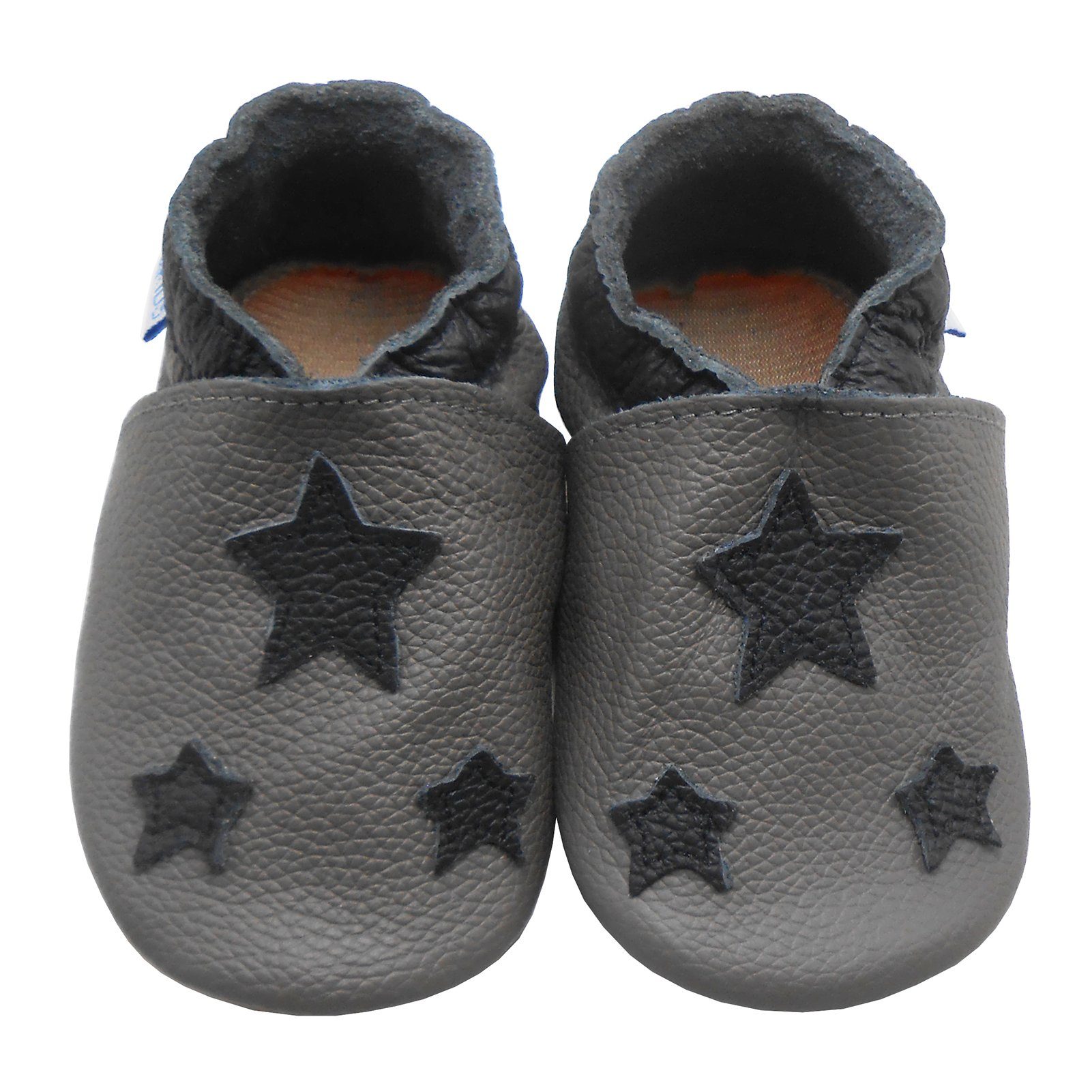 Yalion Weiche Leder Krabbelschuhe Baby Lauflernschuhe Lederpuschen Stern Hausschuh 100% Leder, Rutschfestes