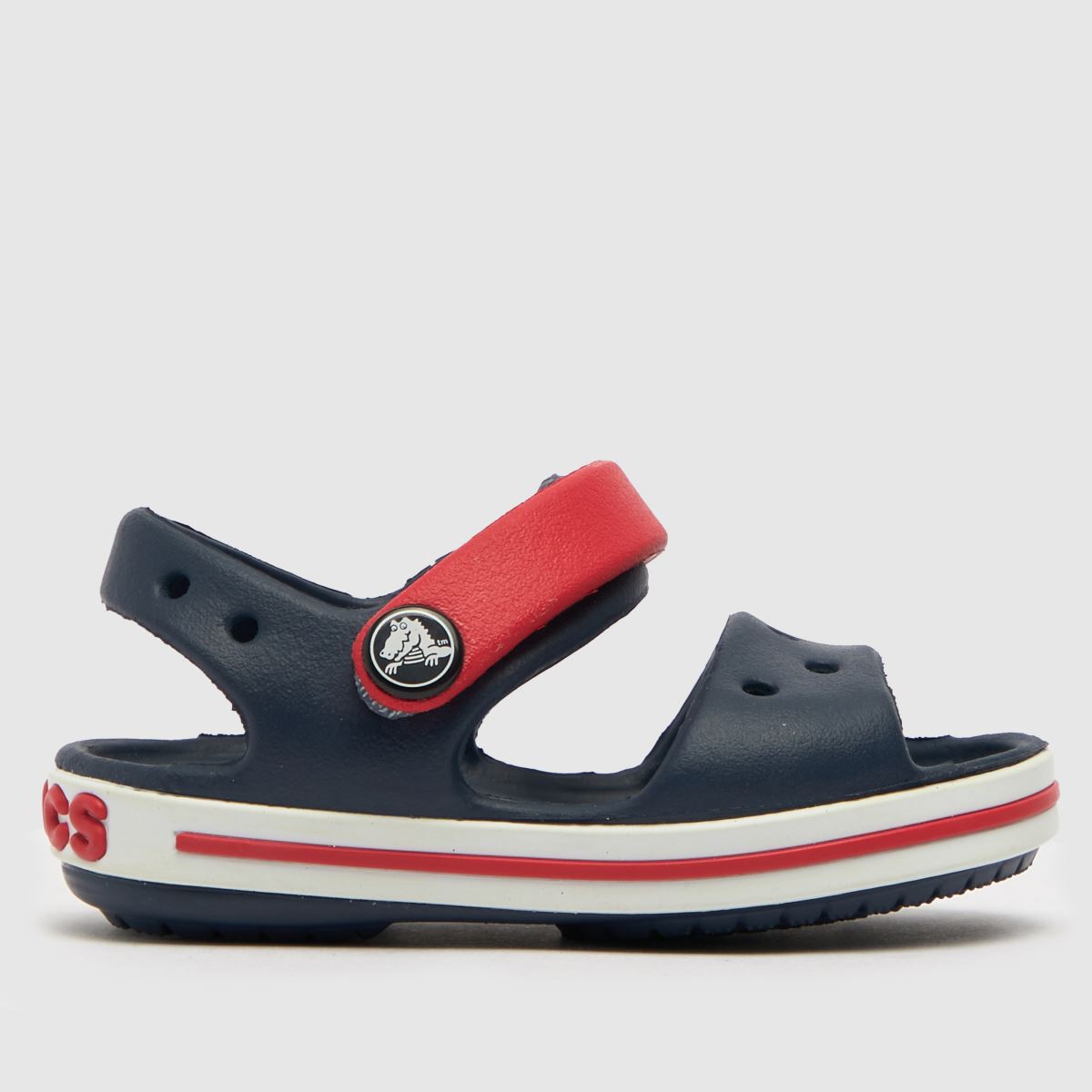 Crocs marinblå & röda crocband pojkar småbarnssandaler