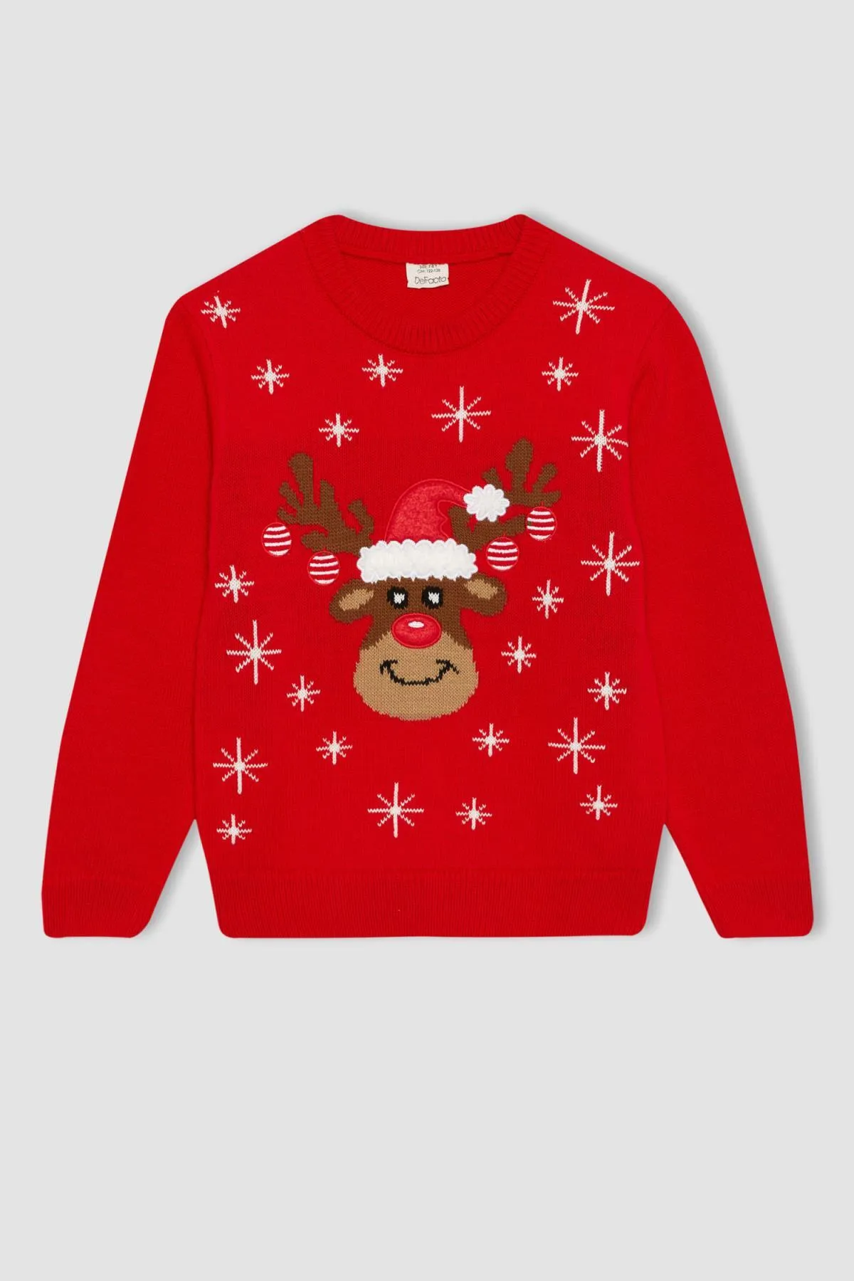 DeFacto  Mini-Me-Pullover mit Rundhalsausschnitt für Jungen mit Neujahrsmotiv