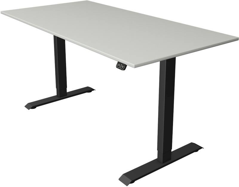 Kerkmann Move 1 Rechteckig Elektronisch Höhenverstellbarer Sitz-Stehschreibtisch Melamin, Stahl Anthrazit, Hellgrau 1600 x 800 x 1230 mm