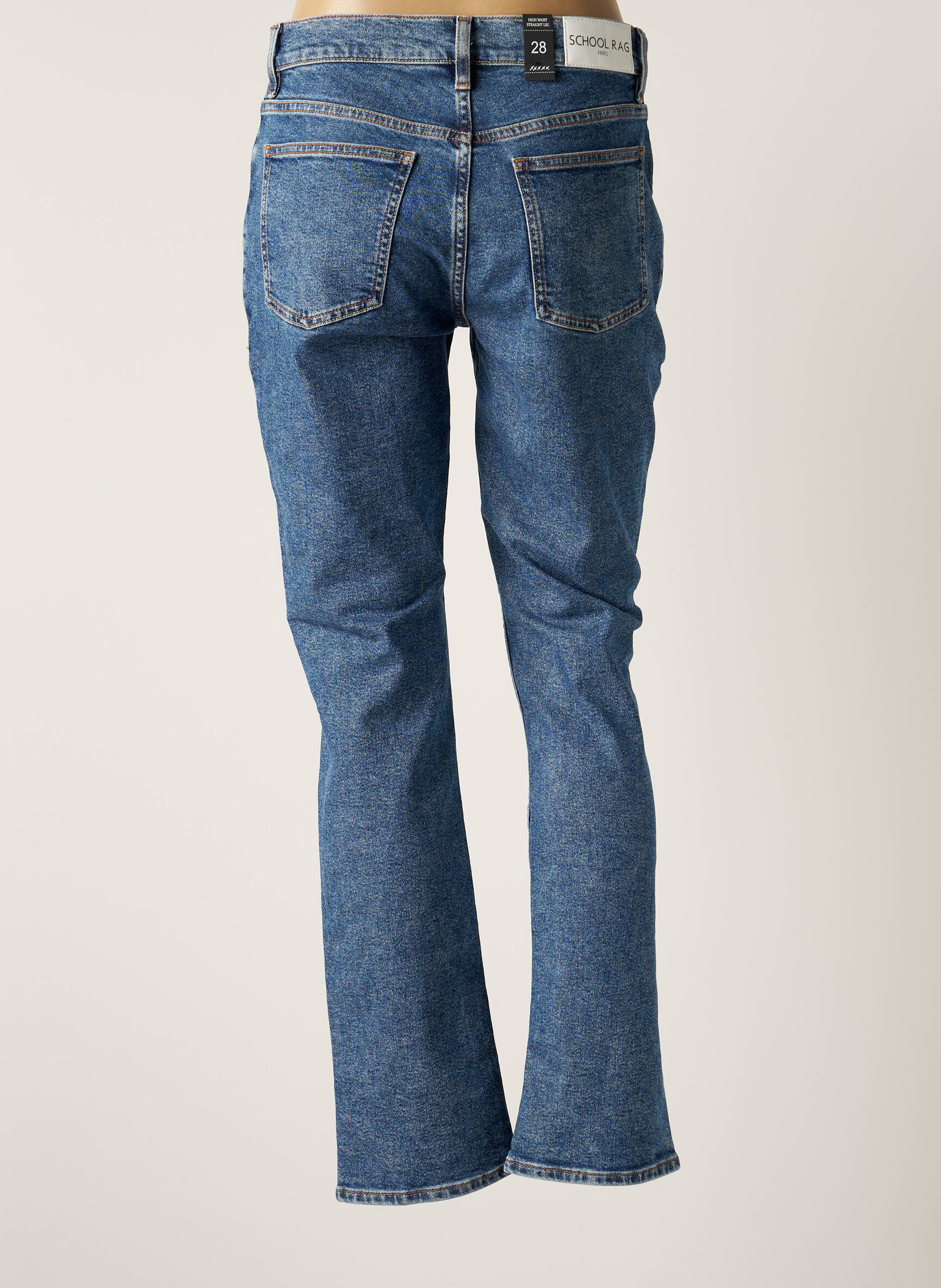 School Rag Jeans Coupe Droite Femme couleur bleu