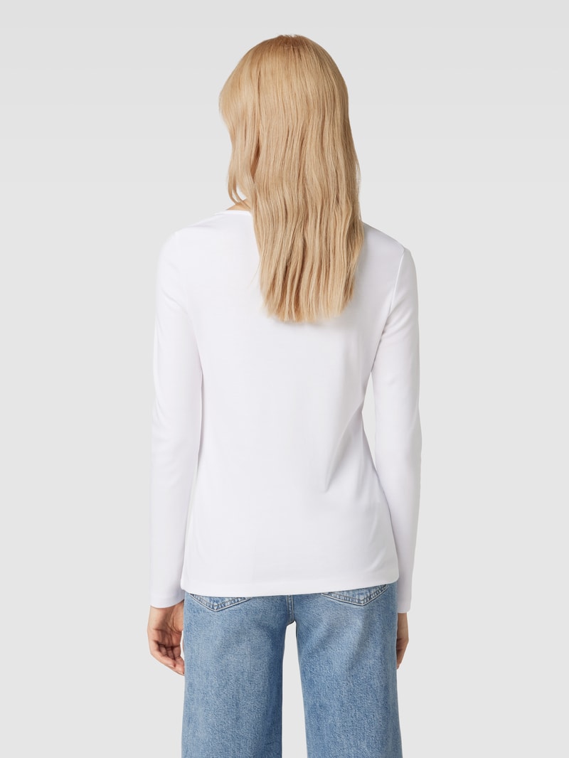 Longsleeve mit U-Boot-Ausschnitt in weiß