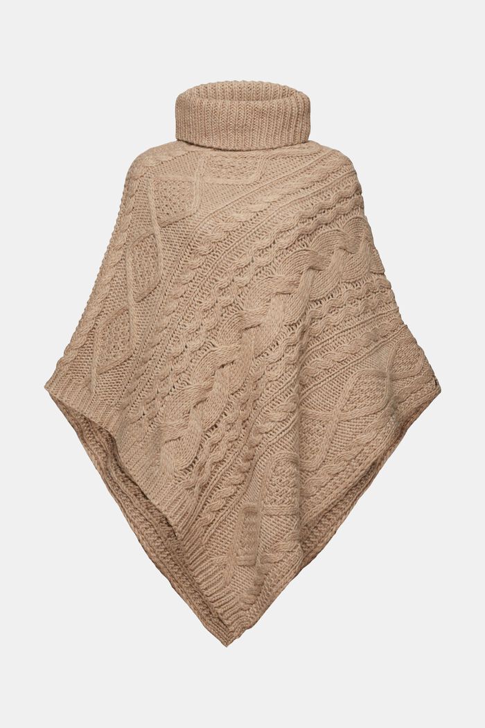 Poncho mit Rollkragen und Zipfelsaum