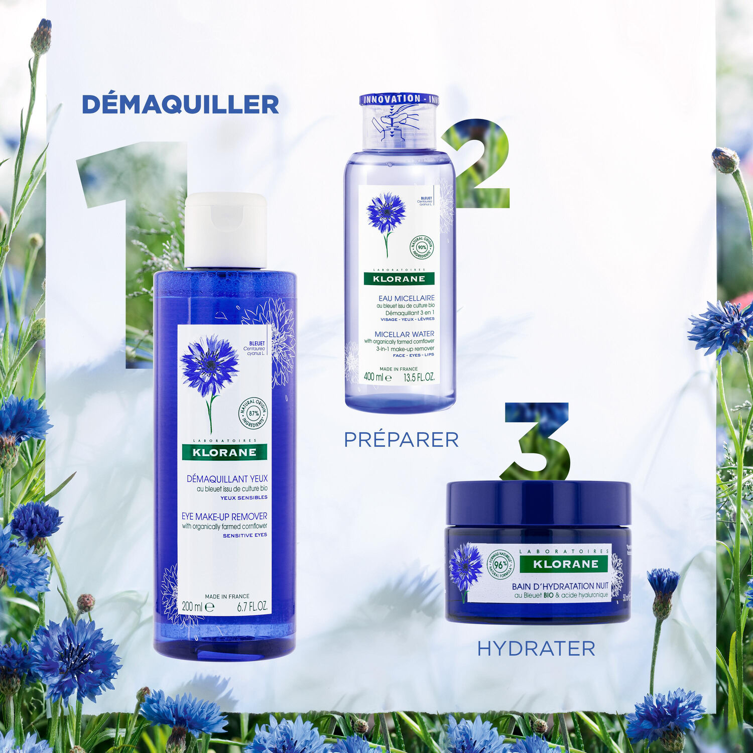 Klorane Démaquillant Yeux Au Bleuet - Yeux sensibles - 100 ml