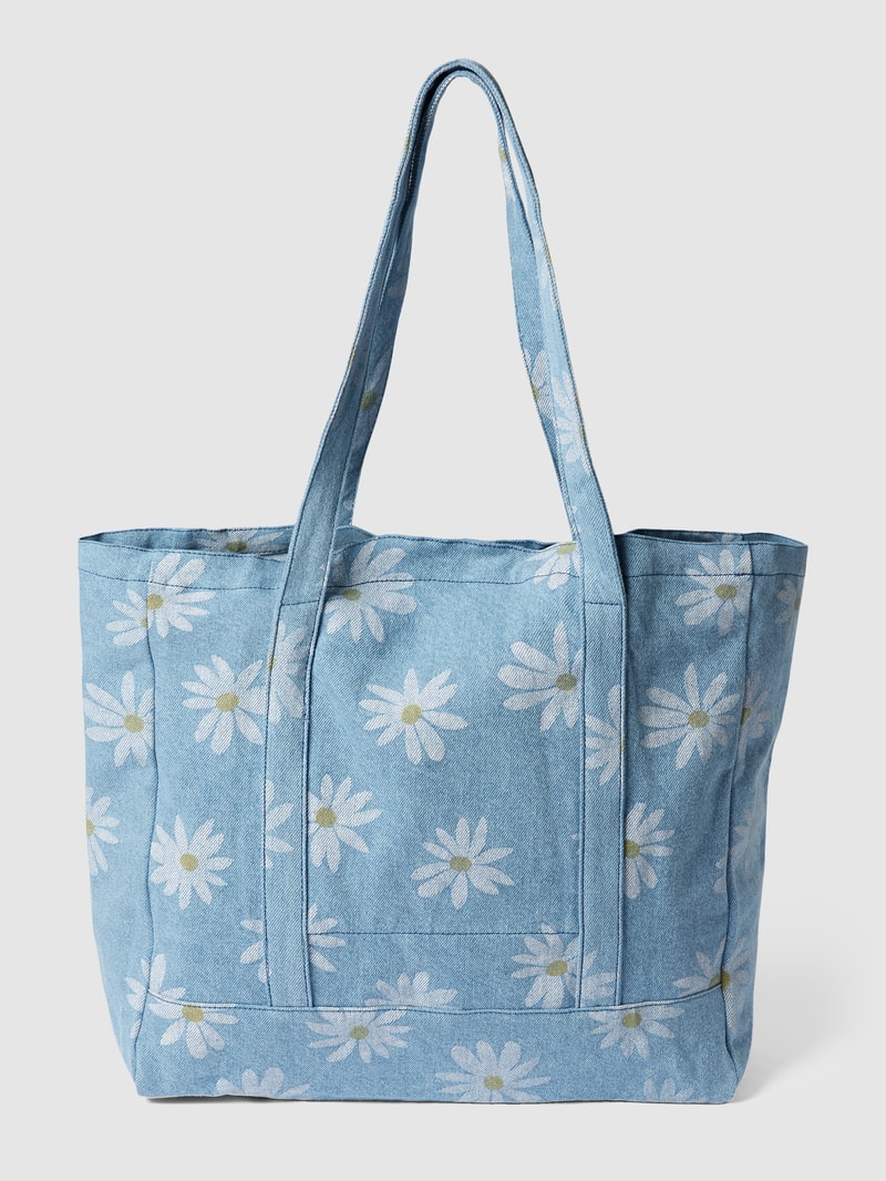 Shopper mit Allover-Muster Modell 'Drew' in jeans